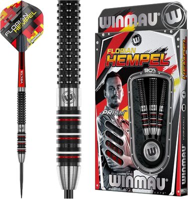Дротики Winmau Steel Flo Hempel 25 г, сталь, 90% вольфрам, чорні