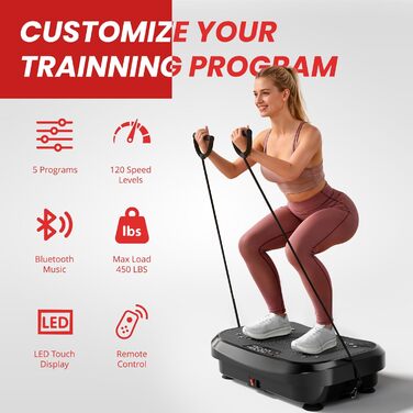 Платформа для вібраційного тренування MOMODA 2026 - для схуднення та спалювання жиру, 120 рівнів швидкості, для жінок та чоловіків