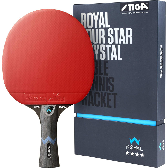 Тенісний стіл STIGA Royal Crystal: швидка ракетка з ITTF сертифікованим покриттям Star 4, гумою 2.0 мм та Crystal Technology – ідеальна для швидкої та точної гри
