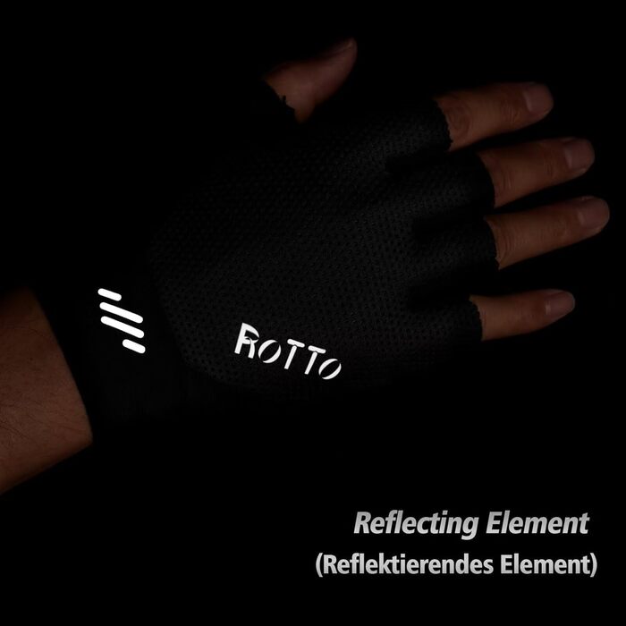 Велосипедні рукавички ROTTO напівпальцеві, з підкладкою, унісекс, чорні, розмір S