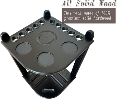 Стенд для кийків для більярдного столу Eck - 10 кийків, тримач крейди, з масивного дерева