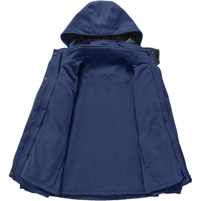 Жіноча 3-в-1 куртка Ysento: водонепроникна, вітрозахисна, з флісовою підкладкою, для активного відпочинку, з капюшоном (S, Морська)