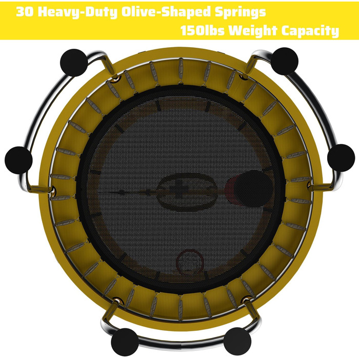 Дитячий батут з сіткою безпеки, регульованою поперечною перекладиною та гойдалкою, для хлопчиків та дівчаток 3-8 років (жовтий)