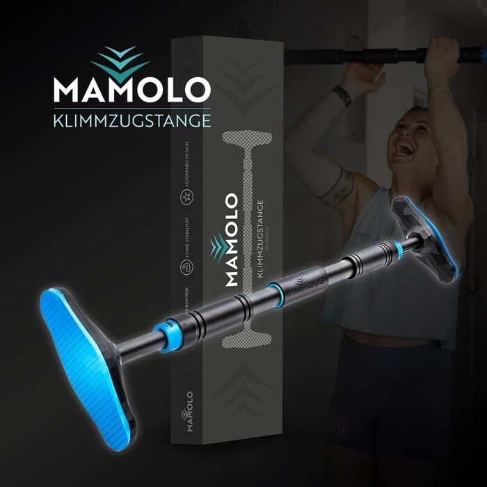 Турнік для дверного прорізу MAMOLO 65-100 см | Без свердління | Висока стабільність | Сучасний дизайн