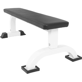GORILLA SPORTS® Лава для жиму та тренувань, 110x58x40 см, до 250 кг, гумові ніжки, біла – фітнес лава, універсальна для силових вправ, пресу, банк для жиму лежачи