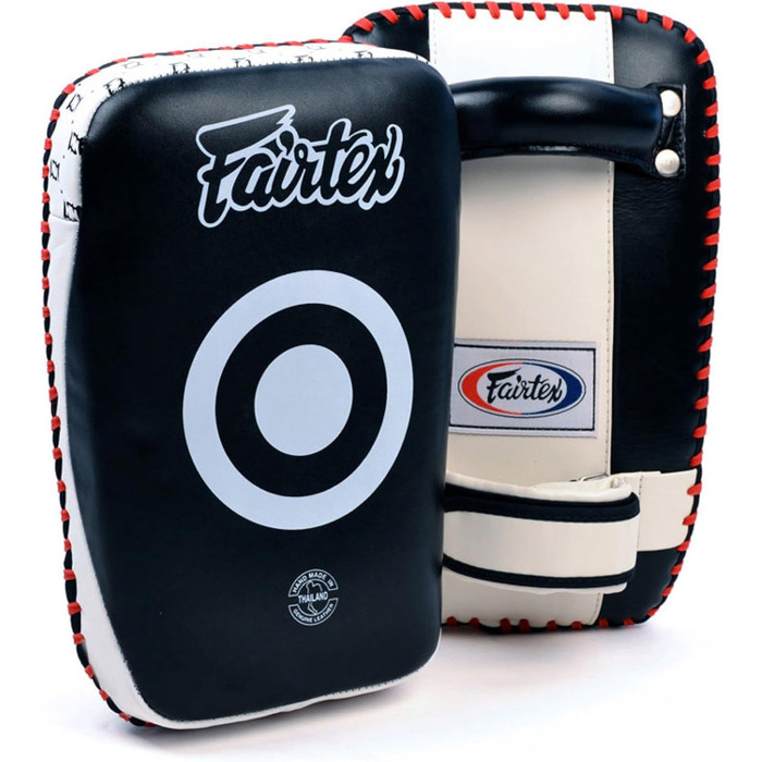 Лапи Fairtex KPLC1 для Муай Тай, чорні-білі, удари ногами та руками