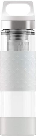 Термос-пляшка SIGG Hot & Cold 0.4 л із скла з силіконовим захистом, ізольована та без шкідливих речовин, аква