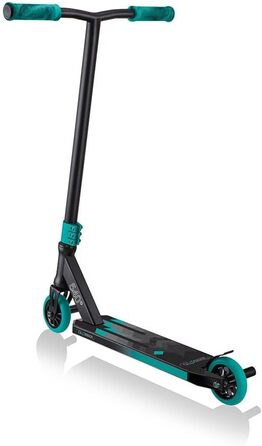 Трюковий самокат Globber GS 540, 100 мм, ABEC 7, підсилене кермо, 360° обертання, чорний-бірюзовий, універсальний розмір