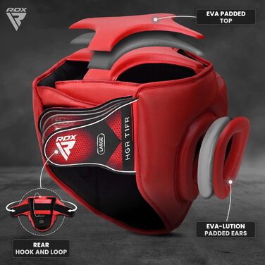 Захисний шолом RDX для MMA, кікбоксингу, спарингів, червоний, розмір L