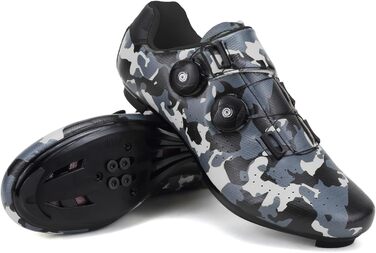 Чоловічі велосипедні туфлі для MTB, шосе та гірського велосипеда. Дихаючі велотуфлі, сумісні зі SPD/SPD-SL. Розмір 47 EU, камуфляж сірого кольору