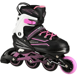 Жіночі роликові ковзани Nils ABEC7, регульовані, для дітей (чорно-рожеві, 39-42)