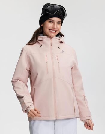 Жіноча зимова куртка Pioneer Camp для сноубордингу, походів та активного відпочинку. Тепла, вітро- та водовідштовхувальна, білий колір, розмір XXL (рожевий)