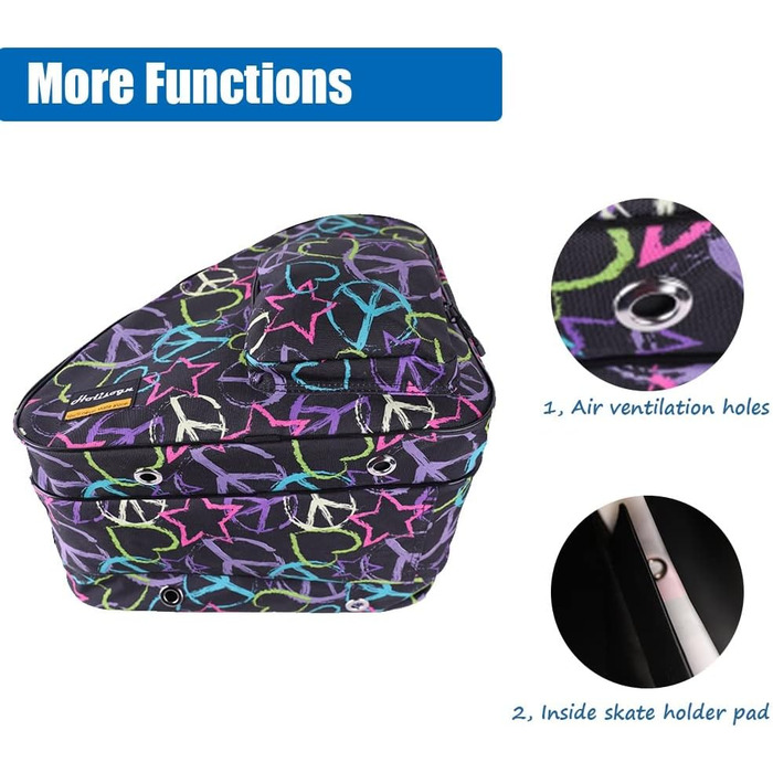 Сумки для роликів, ковзанів, фігурного катання Holisogn HLS002 - чорні, для дітей, підлітків та дорослих