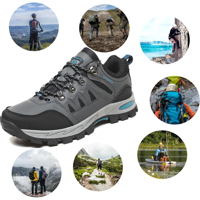 Чоловічі туристичні черевики для хайкінгу та трекінгу. Сірі, зручні, з антиковзкою підошвою. Хайкінгові черевики для жінок та чоловіків. 43 EU
