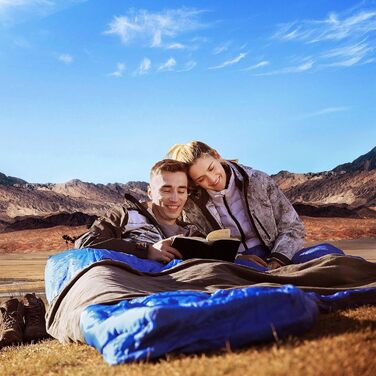 Сплячий мішок KingCamp для двох осіб, зимовий, для кемпінгу, сірий