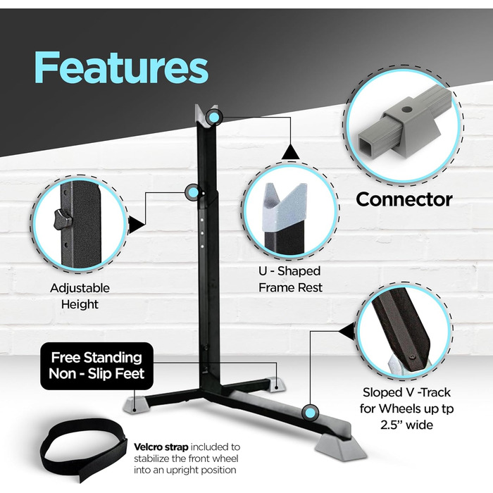 Підставка для велосипеда вертикальна, підлогова, для гаража та дому. Економна велосипедна стійка Bike Nook (від 18 дюймів)