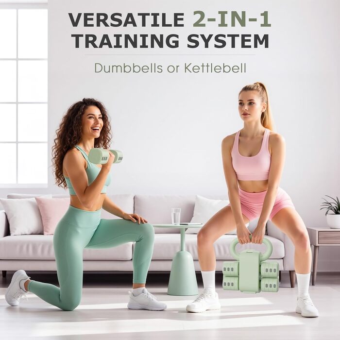 Регульовані гантелі для жінок, набір 1-5 кг, 2 шт. Багатофункціональний набір гантелей 4-в-1 для дому та фітнесу, тренування для жінок та чоловіків