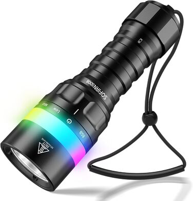 Sofirn SD08 водонепроникний ліхтар-фара, 3200 лм, IPX8, для підводного плавання, 100 метрів, з сигнальним кільцем