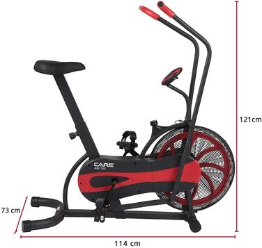 Велотренажер CARE FITNESS Air Bike CA-700 з повітряним опором, 6 програм тренувань, 2 в 1 кростренажер, 6 функцій контролю навантаження, LCD-дисплей, чорний