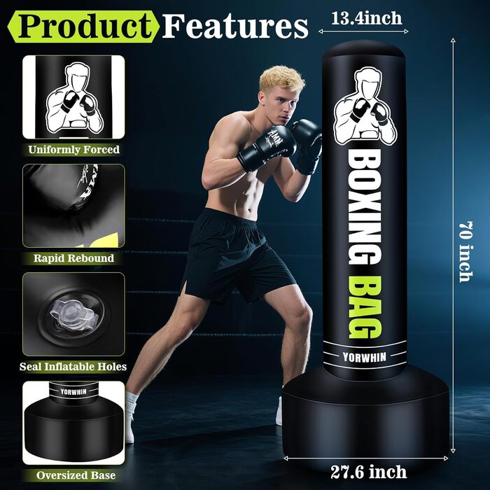 Надувний боксерський мішок Boxsack 180 см для дорослих, для ММА, муай-тай, фітнесу