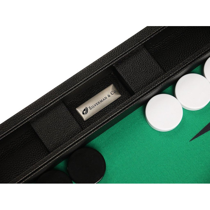 Набір для гри в шашки Silverman & Co. Преміум-клас, 48 x 64 см, чорний з білими та чорними точками, для дорослих та дітей від 6 років