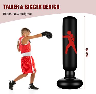 Надувний боксерський мішок Yuehuamech, самостійна підставка, для кікбоксингу, карате, тхеквондо, ММА, бодібілдингу