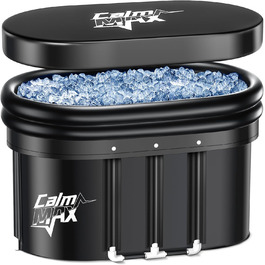 CalmMax XL 478L Овальна Ейсбад з Надувним Підголовником та Кришкою - Складна Ванна для Дорослих, 100 см, Ізольована Ейс-Тоне для Внутрішнього та Зовнішнього Використання, Кріотерапія для Спортсменів IB04