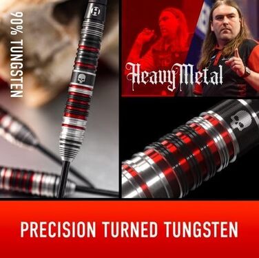 Дартс-набір Harrows Ryan Searle Heavy Metal Serie 2, професійні дротики з 90% вольфраму, 10 елементів, усі ваги