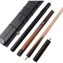 Снукерний кий CUESOLL класичний ручної роботи, 57 дюймів, 18 oz, з ручкою з рожевого дерева, з'єднання 3/4, телескопічне подовження з алюмінію, етиу з штучної шкіри, наконечник 9,5 мм, Снукерний кий-сет (CSSC011)