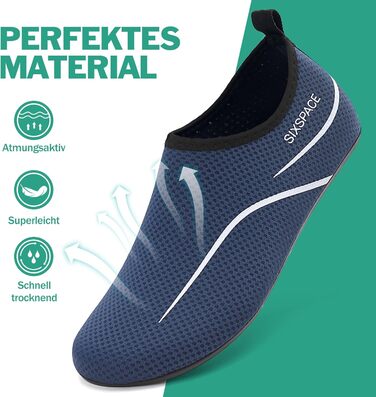 Чоловічі та жіночі шкарпетки для плавання Sixspace – аквашузи, шкарпетки для басейну, пляжні шкарпетки, швидковисихаючі, дихаючі, для серфінгу, йоги, темно-синій (43 EU)
