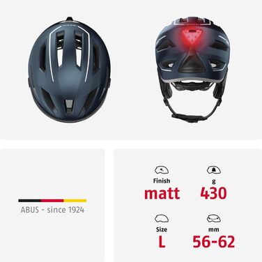 Велошолом ABUS Stadthelm Pedelec 2.0 ACE з підсвіткою, візором, захистом від дощу та вітру, для чоловіків і жінок