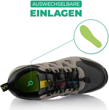 Водонепроникні трекінгові черевики для жінок та чоловіків, Trail Running, сіро-зелені (40 EU)