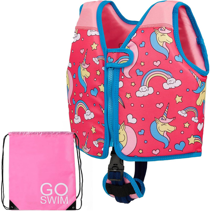 Дитячий жилет для плавання Go Swim Magical Unicorns, L (3-6 років, 19-30 кг), з сумкою для плавання