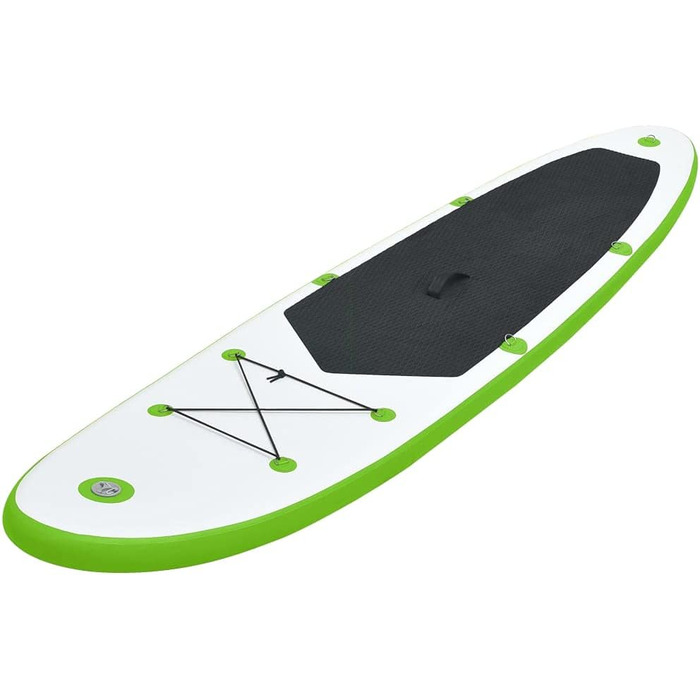 Надувна SUP-дошка vidaXL 360x81x10 см з веслом і сумкою, зелено-біла, комплект для серфінгу та падлбордингу