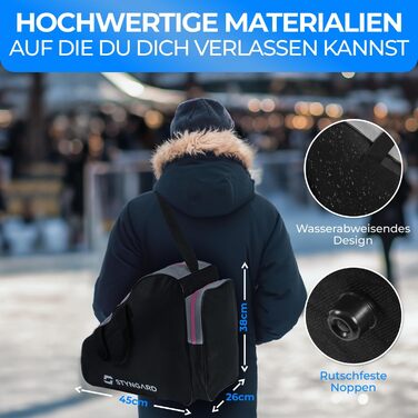 Сумка для ковзанів STYNGARD Montreal (Чорно-рожева) - для ковзанів та роликів, міцна тканина