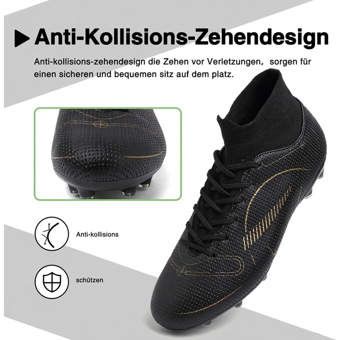 Футбольні черевики для чоловіків Madame Großer Junge, білі Tf (35 EU, чорний Ag)