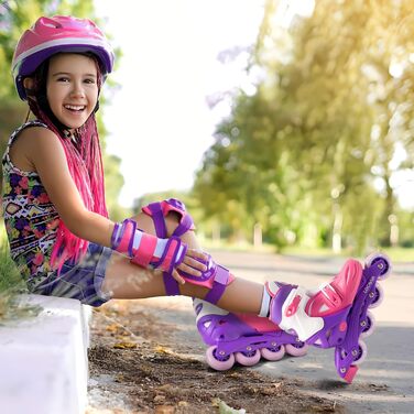 Дитячі ролики Inliner Kinder 36-40 EU, розміри 26-29, 29-34, 30-35, фіолетовий та червоний, PU колеса 82A