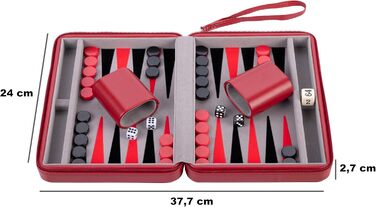 Чемоданчик для настільної гри шашки Engelhart 250501 бежево-оранжево-чорний (9 дюймів, сірий, чорний, червоний)