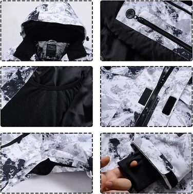 Спортивний костюм YEEFINE для чоловіків, гірськолижний, розмір L, білий + білий