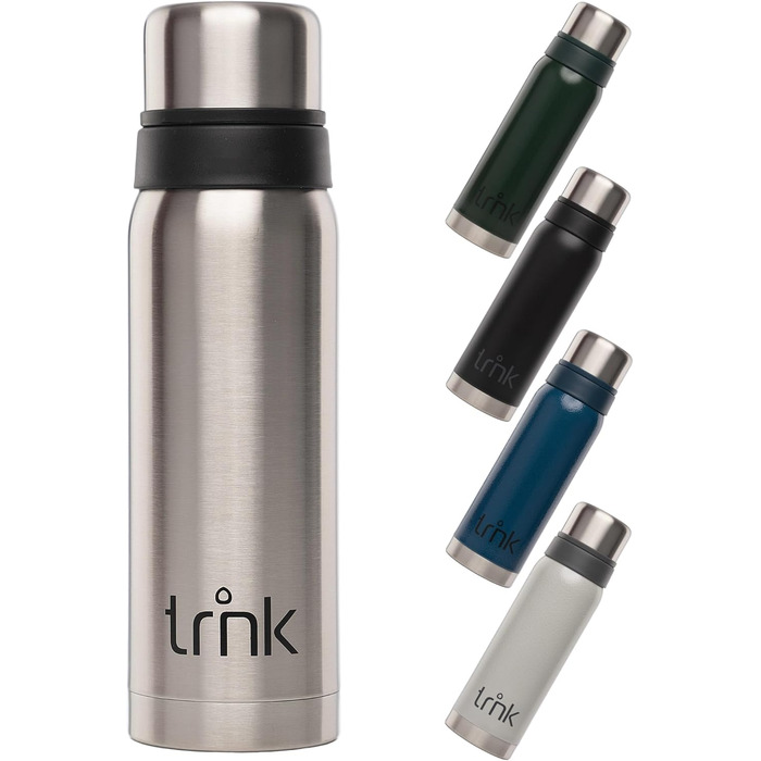 Термос trnk Outdoor Polar 2 з нержавіючої сталі 750 мл, BPA-free, 24 години збереження тепла, 2 чашки-кришки, для подорожей, сріблястий