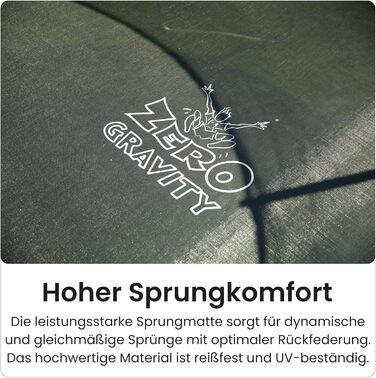 Батут Zero Gravity Outdoor Ø 183/244/305/366/427 см, TÜV GS, комплект з драбиною, відеоінструкція, Ultima 4 моделі Ø 305 см, чорний