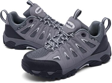Туфлі для хайкінгу SHULOOK для жінок, водонепроникні, легкі, трекінгові, з антиковзким покриттям, для активного відпочинку, кемпінгу, риболовлі (41.5 EU, чорний/сірий)