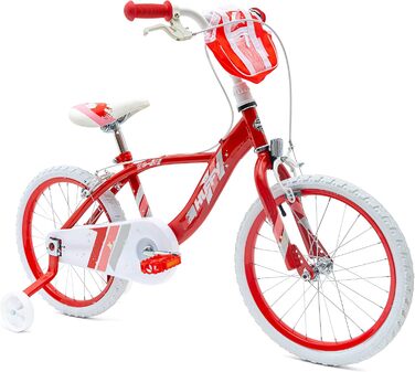 Дитячий велосипед Huffy Glimmer 18 дюймів червоний для дівчаток 6-8 років, легка швидка збірка, зі стабілізаторами