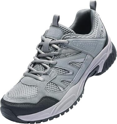 Черевики для туризму чоловічі Outdoor, підошва не слизька, дихаючі, трекінгові, легкі, комфортні, чоловічі черевики для хайкінгу (42 EU, світло-сірий, чорний)