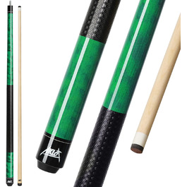 AKLOT Більярдний кий 58' (1.73 м) з канадського клена, 510-600г, з шкіряним наконечником 13 мм, 3D-поїлком та прецизійним з'єднанням, для гравців (зелений, 510г)