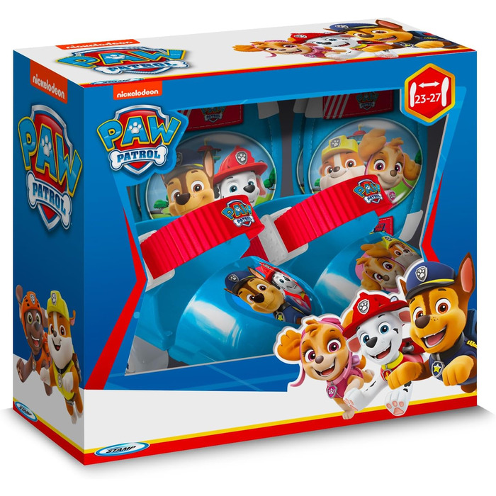 Роликові ковзани Paw Patrol (23-27) блакитно-червоні + захист для ліктів та колін