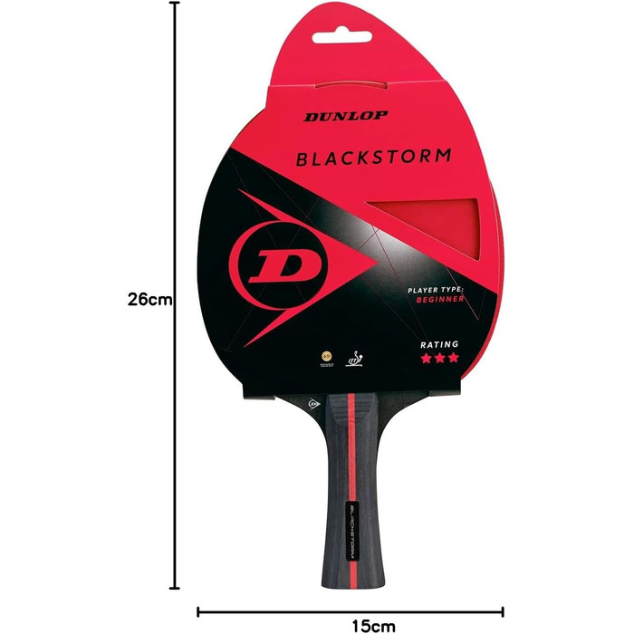 Тенісна ракетка Dunlop Blackstorm (універсальний розмір) Чорно-Червона