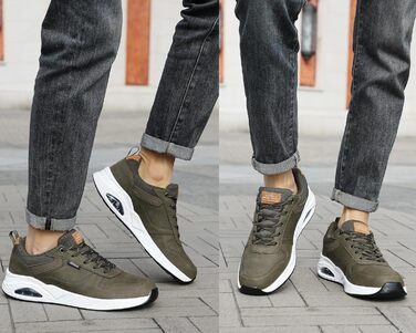 Sneaker TARELO для чоловіків: кросівки з повітряною подушкою, зручні спортивні кросівки для відпочинку, дихаючі, легкі, для тенісу, зелені, 44 EU