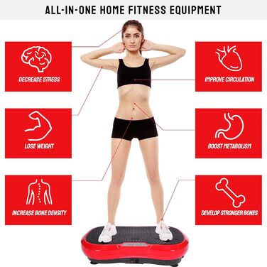 Вібраційна платформа LIFERUN з 120 рівнями інтенсивності та 10 програмами тренувань. Тиха, для дому, повне тіло, масаж, до 180 кг, з пультом та ременем.