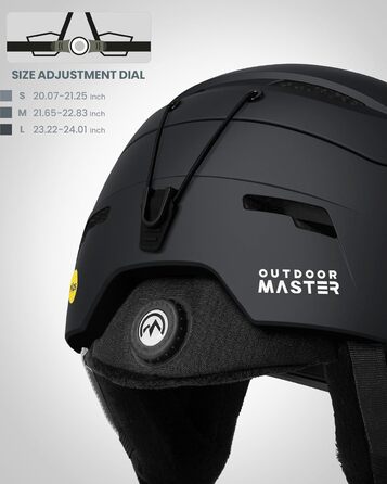 Шолом OutdoorMaster ELK MIPS для гірськолижного спорту та сноубордингу, чорний мат, M